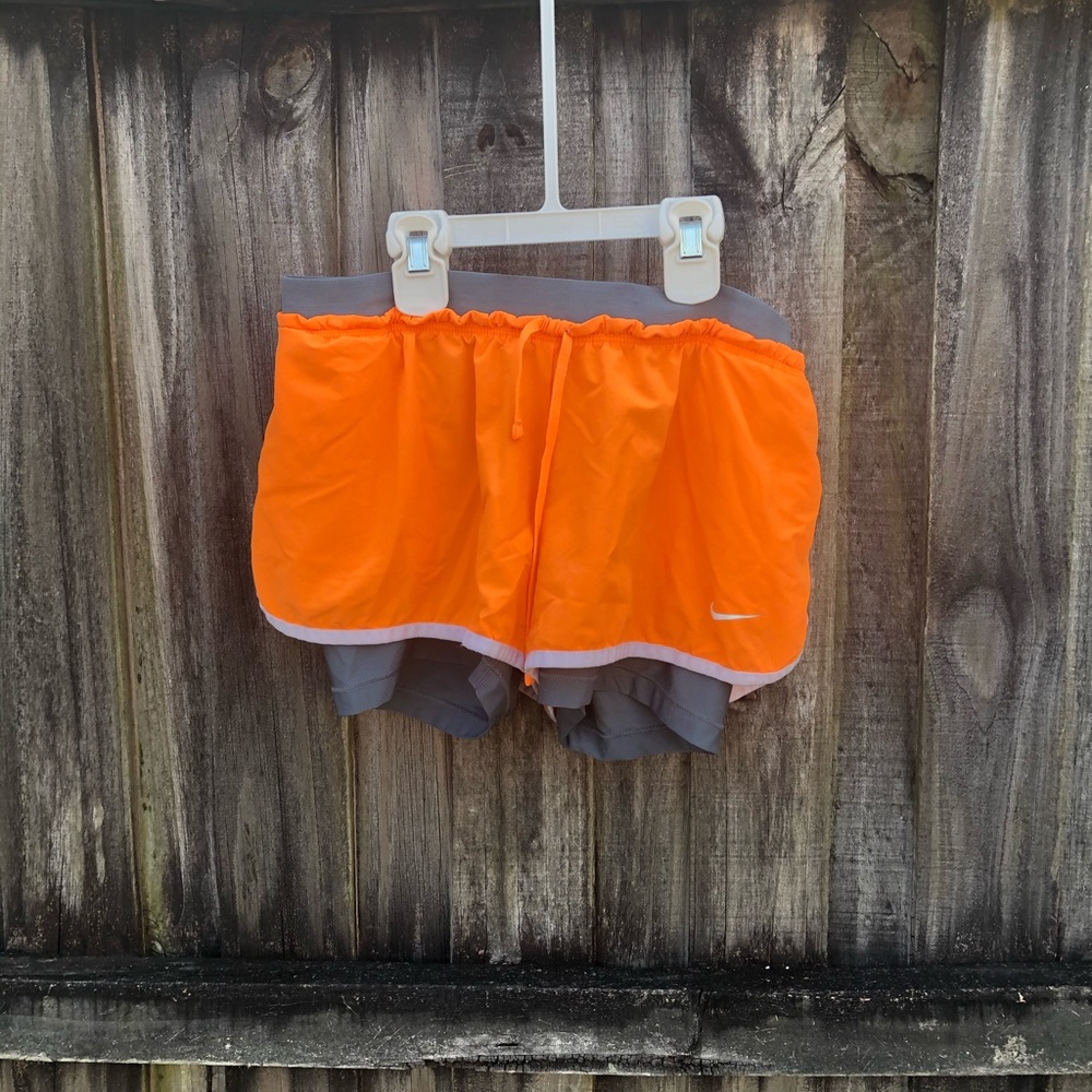 Orange and Gray Exercise Shorts